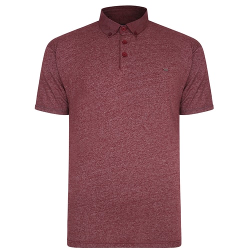 KAM Smart Look Marl Polo Shirt Burgundy